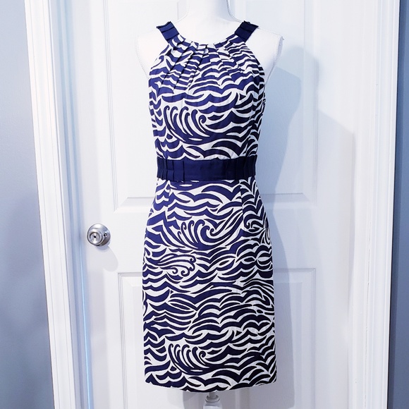Antonio Melani Blue and White Sleeveless Dress - Picture 1 of 7